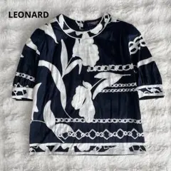 極美品】レオナールスポーツ カットソー 総柄 花柄 L〜XL 相当