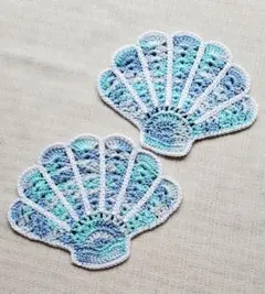 ハンドメイドシェルコースター２枚セット