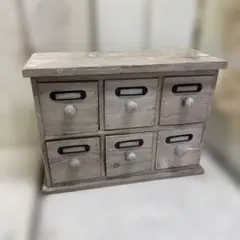 アンティークな6個の小引き出し　卓上チェスト小物収納