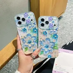 iPhoneケース 花柄 韓国 透明 キラキラ 可愛い