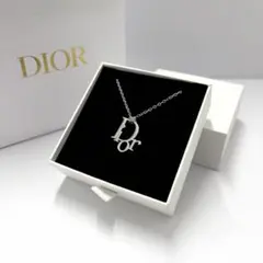 【美品】値段交渉大歓迎♪ Dior ロゴ ネックレス シルバーカラー