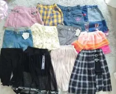 130cm 女の子まとめ売り　ボトムス　スカート　　デニム　新品あり　しまむら