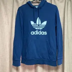 adidas ネイビー フード付きパーカー J/S