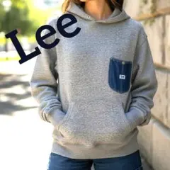 Lee(リー) グレー パーカー デニムポケット Sサイズ