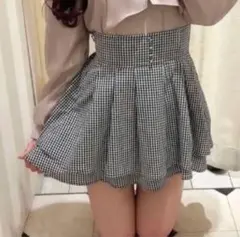 evelyn ダブルフレアsk チェック スカート