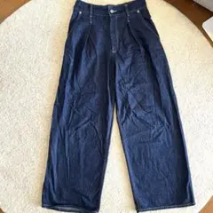 ダークブルーデニム ワイドレッグパンツ