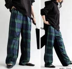 定価¥5,940＊完売品＊antiqua＊ブラックウォッチチェック柄パンツ