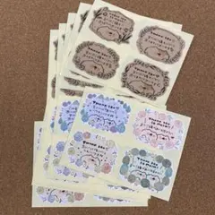 サンキューシール　手書き　12シート(シール48枚)