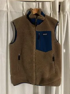 Mサイズ　Patagonia RETRO-Xベスト ベージュ/青
