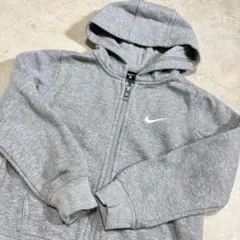 【100相当】NIKE ナイキ ジップアップ パーカー グレー キッズ 古着 S