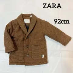 ZARA ザラ　baby ジャケット　コート　チェック柄　茶　オレンジ　92cm