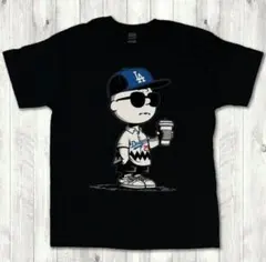 チャーリーブラウン ドジャース MLB 黒 Tシャツ XL