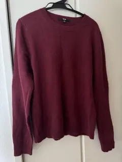 ユニクロ　カシミヤ100%ニット　Mサイズ　ワインレッド