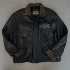 美品✨PHASE2 フェーズ2 レザーボンバージャケット 黒 XL　短尺