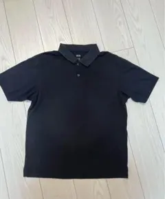 【値下】美品【ユニクロ】エアリズムコットンフルオープンポロシャツ　黒