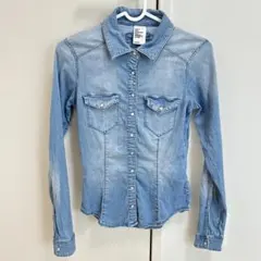 H&M エイチアンドエム デニムシャツ ライトブルー S