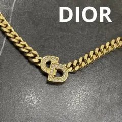 美品 Dior ディオール ブレスレット リボン C D ロゴ ラインストーン