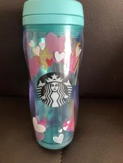 美品 Starbucksスタバ タンブラー 355mlハート柄 ブルー - メルカリ