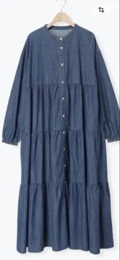 今季新品サマンサモスモスオーガニックコットンデニムティアードワンピース　sサイズ