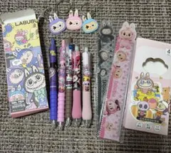 ラブブ　キーホルダー　ボールペン　定規　セット