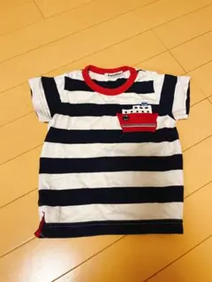 familiar ストライプ Tシャツ 船の刺繍　100サイズ