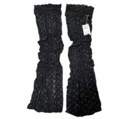 新品 レッグウォーマー 総レース ブラック キラキラ 綺麗