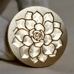 30ｍｍ　シーリングワックススタンプ　真鍮ヘッド　多肉植物　可愛スタンプ