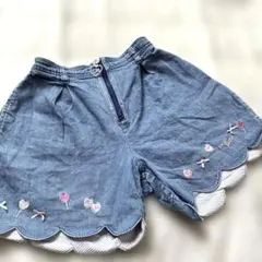 メゾピアノ⭐︎デニムショートパンツ スカラップ刺繍　130cm