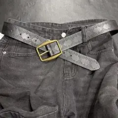 黒 ブラック 細ベルト ウエスタンベルト ヴィンテージ アメカジ y2k