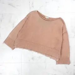 DEMYLEE ボートネッククロップドニット ベージュ サイズXS*FD449