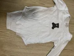 プティマインクマ刺繍 ホワイトロンパース 80