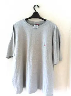 トミーヒルフィガー ヴィンテージTシャツ グレー XL 刺繍ロゴ