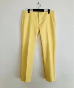 新品 ZARAザラ センタープレス パンツ スラックス Ｌ イエロー