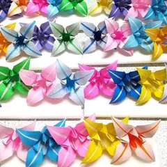 〔83〕ハンドメイド折り紙♡立体ユリの花(花のみ)36個♡くす玉♡リースパーツ