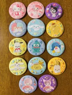 【全14種類】サンリオキャラクターズ刺繍缶バッジ第一弾　コンプリートセット完売品