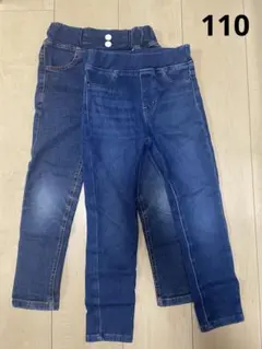 ユニクロ　ウルトラストレッチレギンスパンツ　ストレッチデニム　2本セット　110