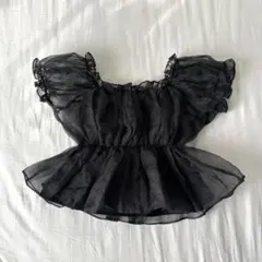 【美品】GRL チュール オフショル トップス ブラック M
