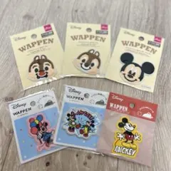 【新品未使用】 ミッキーマウス・ミニーマウス　チップとデールワッペン　6点