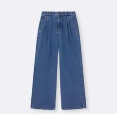 GU デニムタックトラウザーS 丈長め