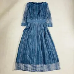 aimer anche ドレス ワンピース レース 青 M（E826）