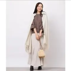 【新品未使用タグ付き】無地大判ストール　ベージュ