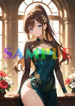 B013 美少女 美女 AI ポスター かわいい イラスト A4