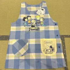 SNOOPY キャラクターエプロン M-L チェック柄