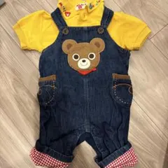 ミキハウス　サロペット　デニム70cm イエローポロシャツ80cmセット