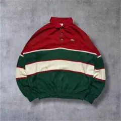 vintageフランス製ラコステLACOSTEボーダーニットポロ80s〜90s