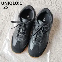 【UNIQLO】スウェードコンビネーションスニーカー ブラック 25cmのサムネイル