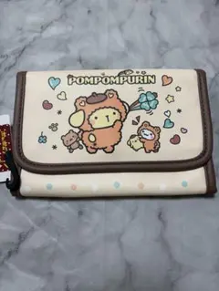 ポムポムプリン 多収納ケース グリーン 新品 お薬手帳や母子手帳ケースに