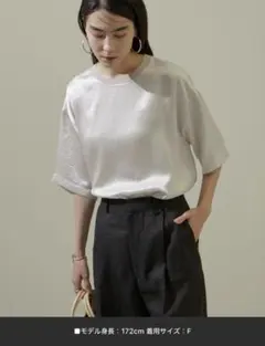 SALON adam et rope' アセテートヴィンテージサテンTブラウスのサムネイル