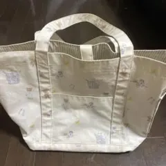 ジェラピケ　クリーム色 トートバッグ 動物プリント