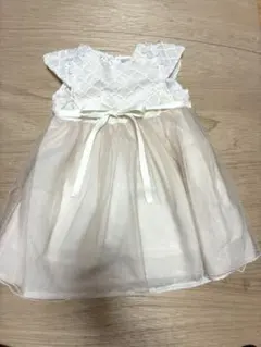 プティマイン　ドレス　ベビードレス　ピンク　レース　チュール　花刺繍　フラワー